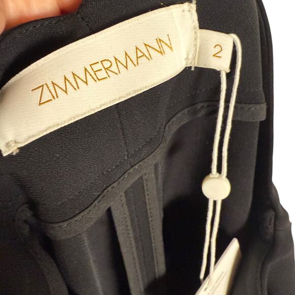 Zimmermann Stovepipe Black Crepe Trouser Dress Pants Size Medium - Picture 11 of 13